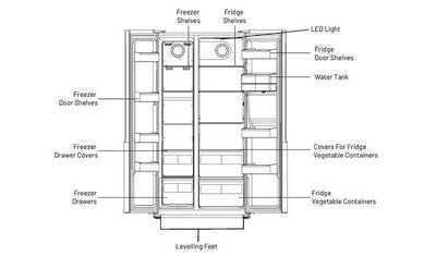 Bush MSBSWTDB20 American Fridge Freezer - Black