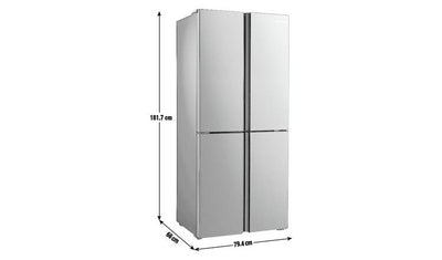 Fridgemaster MQ79394FFB American Fridge Freezer - Black