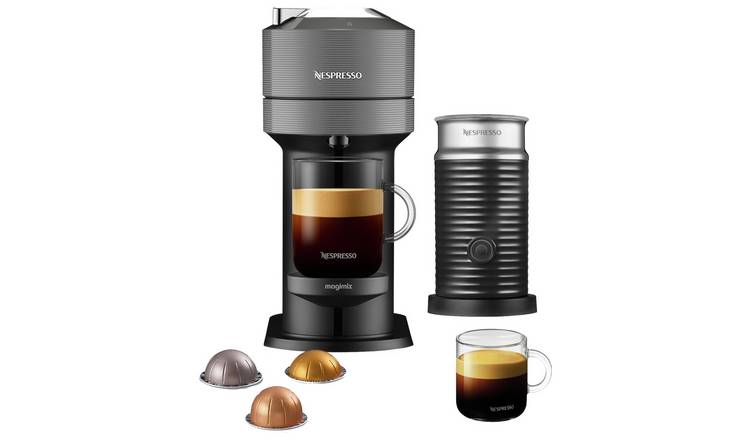 Nespresso Vertuo Next Pod Coffee Machine Bundle Magimix Grey