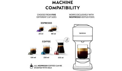 Nespresso Vertuo Next Pod Coffee Machine Bundle Magimix Grey