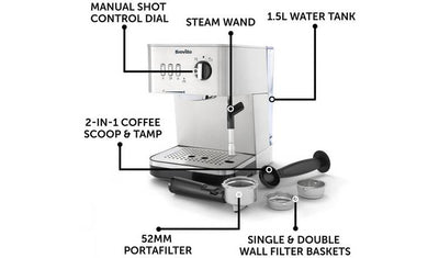 Breville VCF149 Bijou Espresso Coffee Machine - Silver